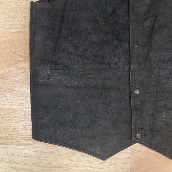 Men’s Authentic NRA Distressed Black Suede Leather Conceal Carry Vest Size M - Picture 6 of 16